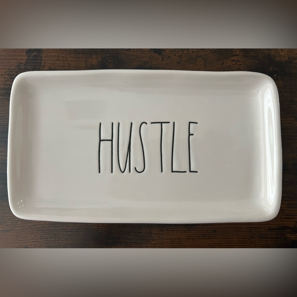 Rae Dunn HUSTLE Tray